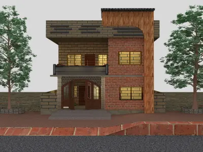 3D HOUSE DESIGN BEAUTIFUL 4 X ROOMS AND LOUNGE   3D model