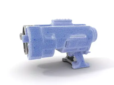 Futuristic Silver Blaster model pack Low-poly 3D model