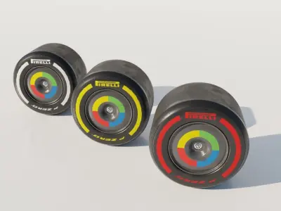 2023 McLaren Formula 1 Slick Tire Compounds 3D model