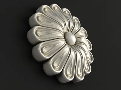 Round carved rosette  3D model