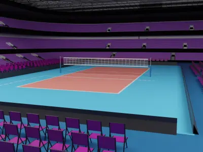 Volleyball Stadium Low-poly 3D model