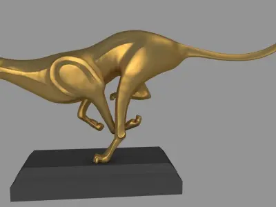 Leopard Running V2 - 3D Printable sculpture 3D print model