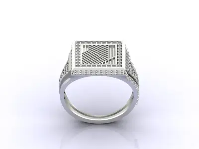 Print Ready STL 3DM  Gents Rings Diamond Men Ring  3D print model 178