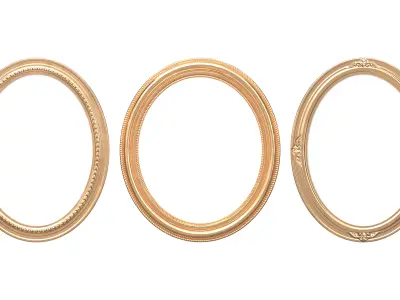 Classic Photo and Mirror Frame Set Low-poly 3D model