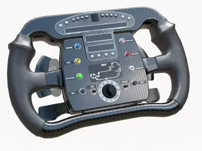 Indy Car Steer Wheel PBR Low-poly 3D model