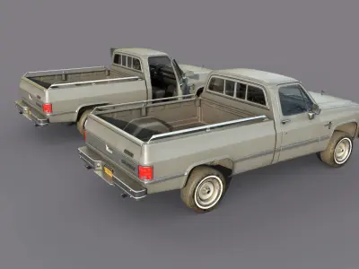 Chevrolet C10 1982 Grey Low-poly 3D model