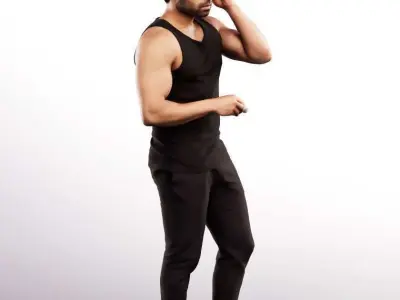 Panju 13054 - Standing Athletik Mediterranean Man Low-poly 3D model