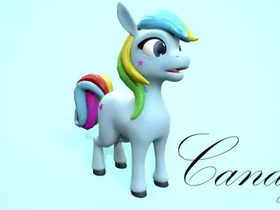 cartoon pony candy Low-poly 3D model