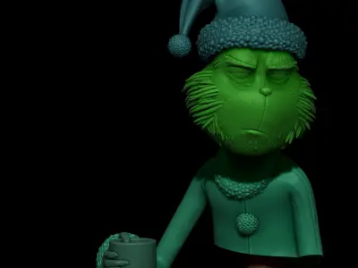 Grinch s Morning Coffee  Holiday Grump 3D Print Set 3D print model