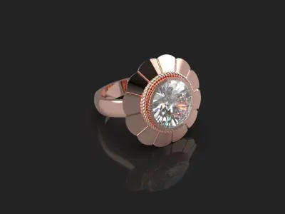 Flower Women Ring 3dm stl 3D print model 3D print model