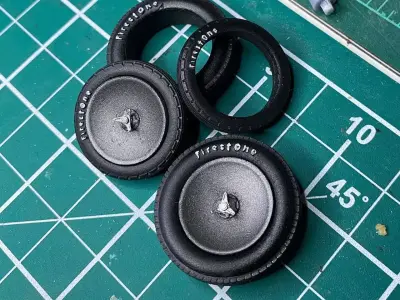 Hot Rod Dirt Racing Wheels Tires Combo 3D print model