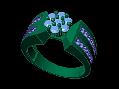 flower ring Free 3D print model