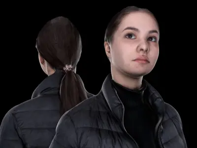 Woman street style 80 Low-poly 3D model