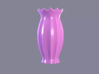Vase porcelain pink 3 3D model