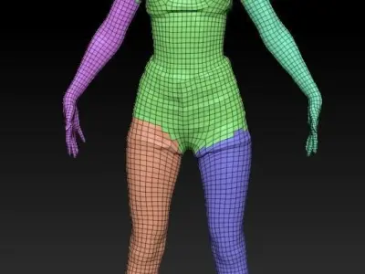 Woman sport 05 Low-poly 3D model