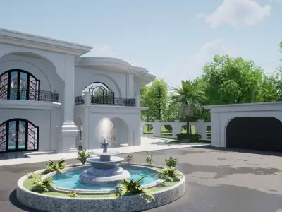 Luxury Grand house Low-poly 3D model