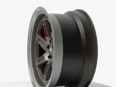 HSR Rai S4 3 piece Rims wheels tire  3D model