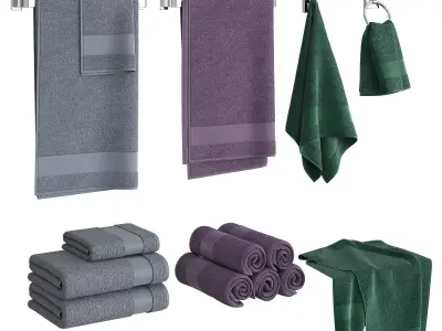 Color Towels Set  3D model