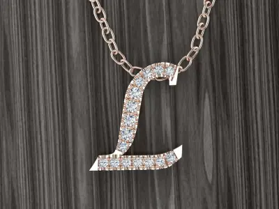 Jewelry Alphabet Pendant L 3D print model