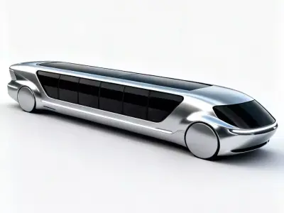 Futuristic Autonomous Luxury Limousine 3D Model Low-poly 3D model