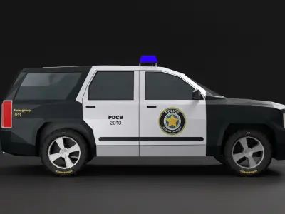Police 4x4 Vehicle Low-poly 3D Model 3D model