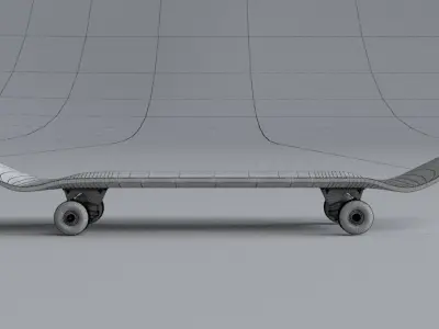 classic skateboard all parts 3D model