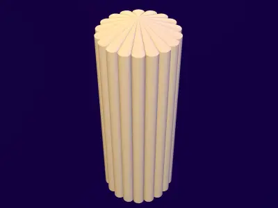 Striped Pillar Candle 3D print model