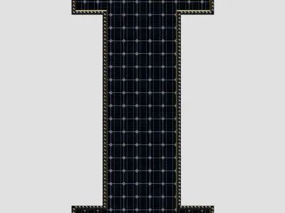 Solar Panel Letter - I 3D model