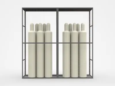 Transparent Industrial Cabinet With Tools 3D model