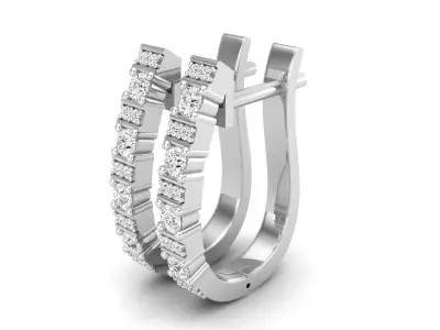 AV 584 Diamond Ladies Hoop Earrings 3D print model