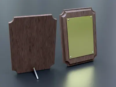 Wooden Plaque Low-poly 3D model