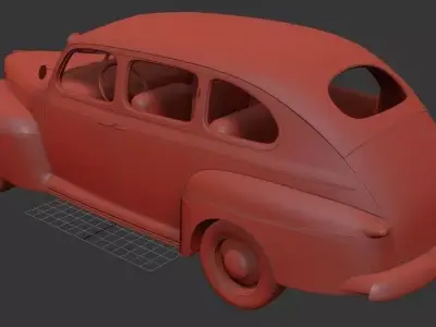F V8 Super Deluxe 21A Tudor Sedan Army Staff Car 1942 3D print model
