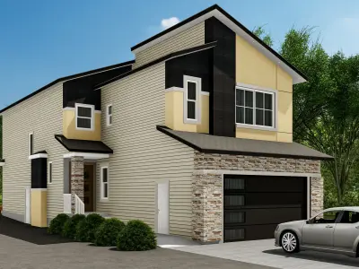 Western House Elevation Low-poly 3D model