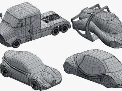 Future city III with cars 3D model