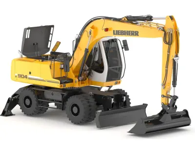 Liebherr Wheeled Excavator A904c Litronic 3D model
