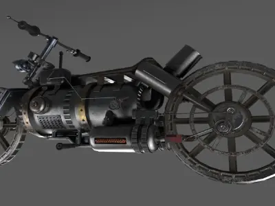 Stylized transport motorcycle PBR  Low-poly 3D model