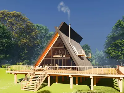 A FRAME HOUSE 3D model