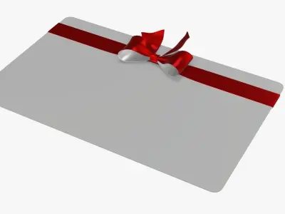 Gift card with ribbon Christmas 03 3D model