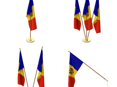 Moldova Flag Pack 3D model
