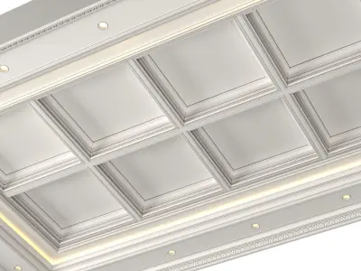 Modern coffered ceiling light 3D model