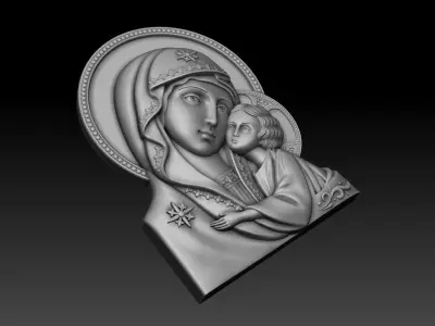 Mother of god with child 3 3D print model