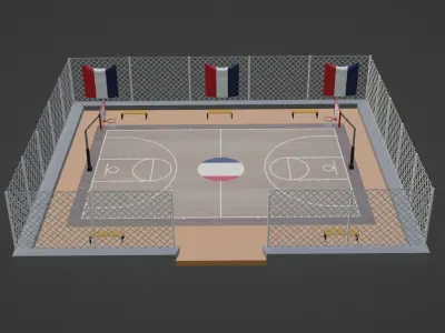 Basketball Stadium - France Low-poly 3D model