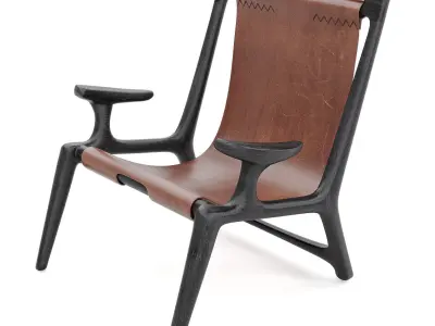 Fernweh Woodworking Sling chair Charcoal ash leather  3D model