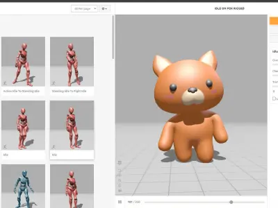 Chubby Fox Animated for Games  Low-poly 3D model
