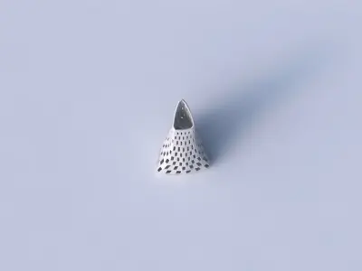 Vase grounded tipping triangle with checker grid lattice 3D print model