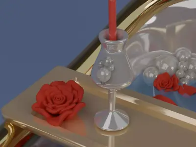 Elegant Art Deco Bathtub 3D model