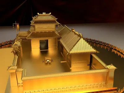 Chinese ancient house  3D model 29