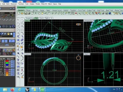 leaf ring 3D print model order