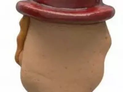 Vintage Cartoon Ceramic Face Magnet  Kitchen Decor PBR 3D model