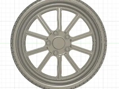 AR Rodder Wheels with Tires and Brakes for 3D Printing 3D print model